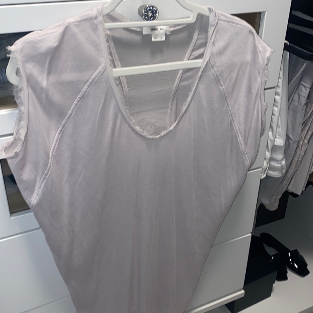 HELMUT LANG SILK DETAIL TEE SHIRT PETITE